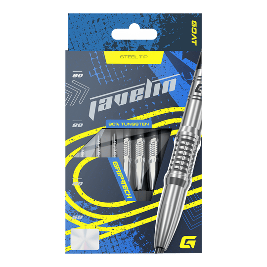Gezeigt wird das GOAT Javelin Tungsten Steeldarts Set. Die Steeldarts sind für hohe Leistung konzipiert.