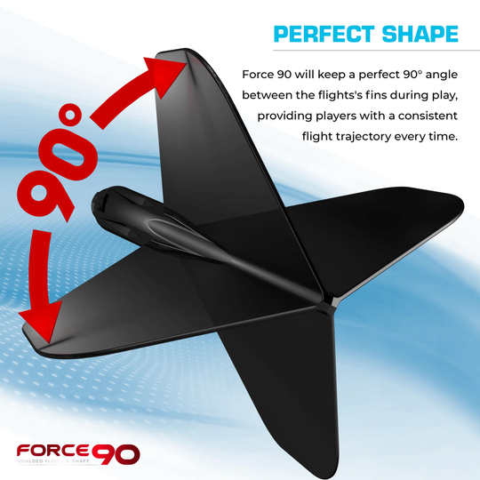 Mission Force 90 No6 Flight Shaft System - Black Das Bild zeigt das Mission Force 90 No6 Flight-Shaft-System in klarer Ausführung. Das System hält einen perfekten 90°-Winkel zwischen den Flügeln für eine konstante Flugbahn.
