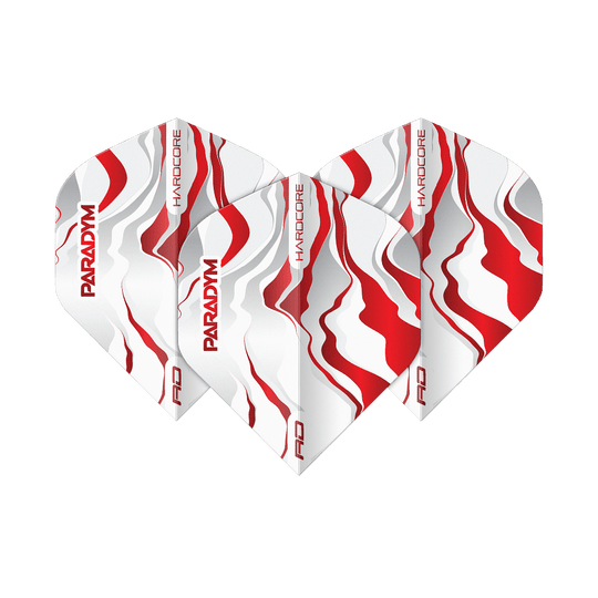 Red Dragon Hardcore Premium Paradym Red Premium No2 Standard Flights Abgebildet ist ein Set Red Dragon Hardcore Premium Paradym Red Premium No2 Standard Flights. Das Produkt zeigt hochwertige Dart-Flights in Standardgröße.
