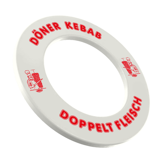 Zu sehen ist das McDart Dartboard Surround Döner mit individuellem Wunschtext. Dieses Produkt dient als Schutz für Dartboards.
