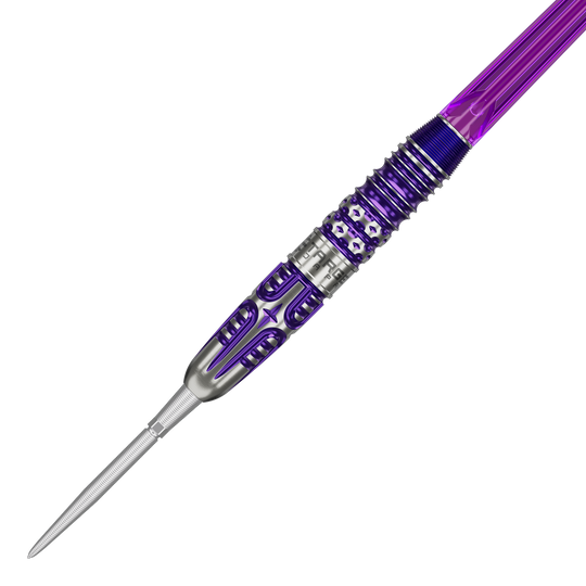 Dieses Bild zeigt die Target Japan Endeavour Kasumi Sato GEN3 Swiss Point Steeldarts. Die Produktmerkmale werden anschaulich dargestellt.