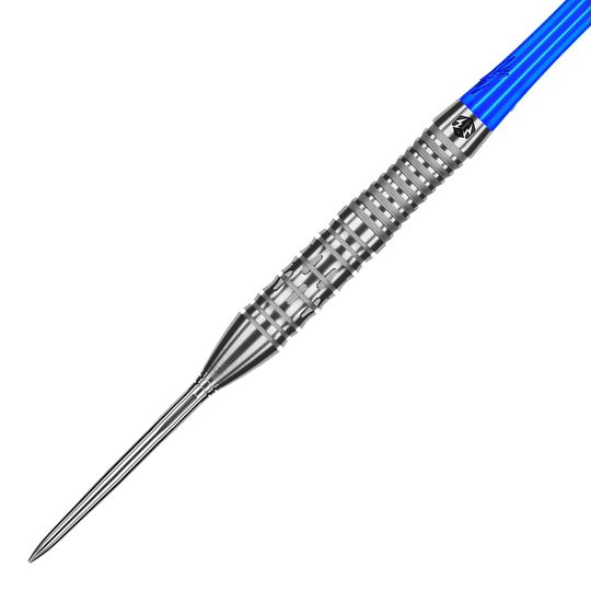 Das Bild zeigt die Caliburn Rix EZ-EVO R2 Steeldarts. Die Darts sind hochwertig verarbeitet und für den professionellen Gebrauch geeignet.