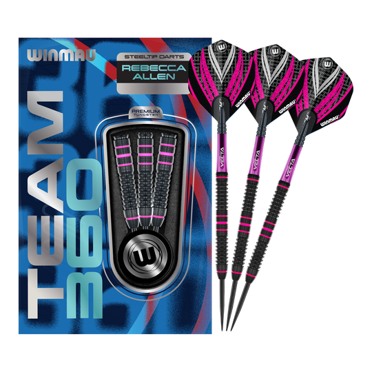 Winmau Team 360 Rebecca Allen Steel Darts - 24g Diese Grafik zeigt die Winmau Team 360 Rebecca Allen Steeldarts - 24g in ihrer vollen Länge. Sie sind für ambitionierte Dartspielerinnen und Dartspieler geeignet.