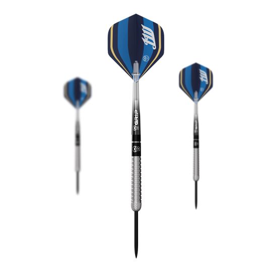 Bulls Leon Weber Steeldarts Hier sieht man ein Set der Bulls Leon Weber Steeldarts. Das Set enthält mehrere Steeldarts für den Dartsport.