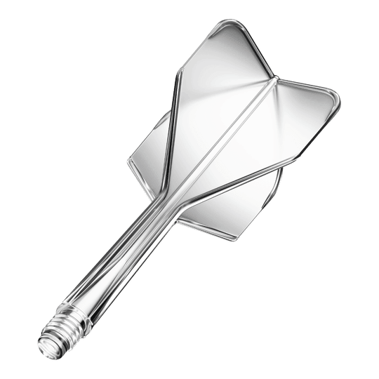GOAT A1R No6 Flight Shaft System - Clear Das Bild zeigt das Produkt "GOAT A1R No6 Flight-Shaft-System - Clear". Es handelt sich um ein durchsichtiges Dart-Flight- und Schaftsystem.