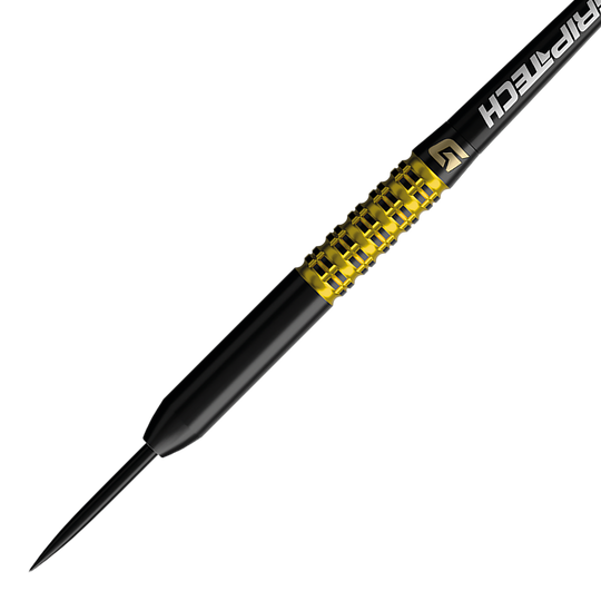 GOAT Athlete Yellow Tungsten Steel Darts Abgebildet ist ein gelber Tungsten-Steeldart. Der Dateiname lautet 'GD7000770 GOAT Athlete Yellow Tungsten Steeldarts 2'.