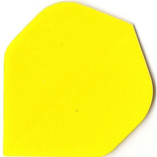 pr5 Das Bild zeigt ein einfaches, gelbes Poly-Plain Flight PR5. Die Flight hat eine glatte Oberfläche und eine leicht abgerundete Form.