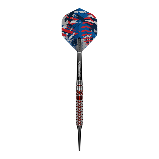 Hier sieht man die 'GOAT Curveball Tungsten Softdarts - 20g'. Diese Softdarts bestehen aus robustem Tungsten und wiegen 20 Gramm.