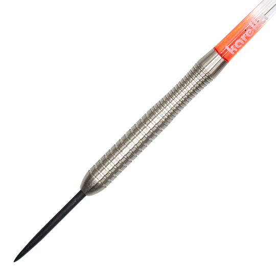 Dieses Bild präsentiert die Karella Comic Line CL-2 Steeldarts mit 23g Gewicht. Ideal für alle, die Wert auf professionelle Steeldarts legen.