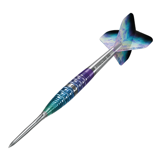 Precise 180 Northern Lights steel darts Abgebildet sind die Precise 180 Northern Lights Steeldarts. Die Steeldarts zeichnen sich durch ihr spezielles Design aus.