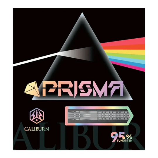 Caliburn Prisma P2 steel darts - 20.5g Abgebildet sind die Caliburn Prisma P2 Steeldarts mit 20,5g Gewicht. Die Darts sind für den Steeldart-Sport konzipiert.