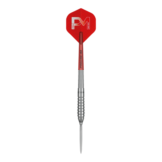 Precise 180 Paul Meyer Version 1 steel darts Abbildung der Precise 180 Paul Meyer Version 1 Steeldarts. Diese Darts sind für präzises Werfen konzipiert.