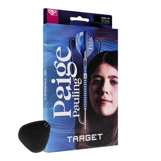 Target Paige Pauling GEN1 Swiss Points Steeldarts - 22g Das Bild zeigt das Target Paige Pauling GEN1 Swiss Points Steeldarts - 22g. Es handelt sich um professionelle Steeldarts für Dartspieler.