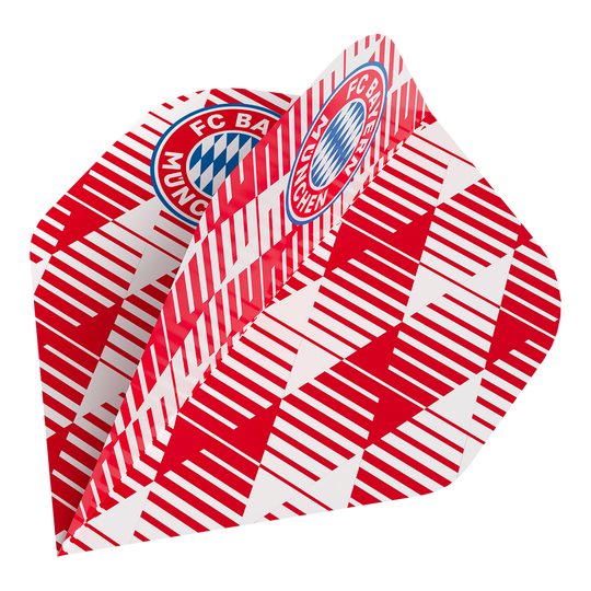 Zu sehen ist die Bulls FC Bayern München Flight Collection - 5 Satz. Das Produkt ist für Fans von FC Bayern München und Darts gedacht.