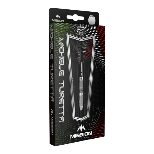 Mission Michele Turetta Sandblasted Steel Darts - 23g Die Mission Michele Turetta Sandblasted Steeldarts in 23g sind abgebildet. Die Dartpfeile verfügen über ein sandgestrahltes Design.