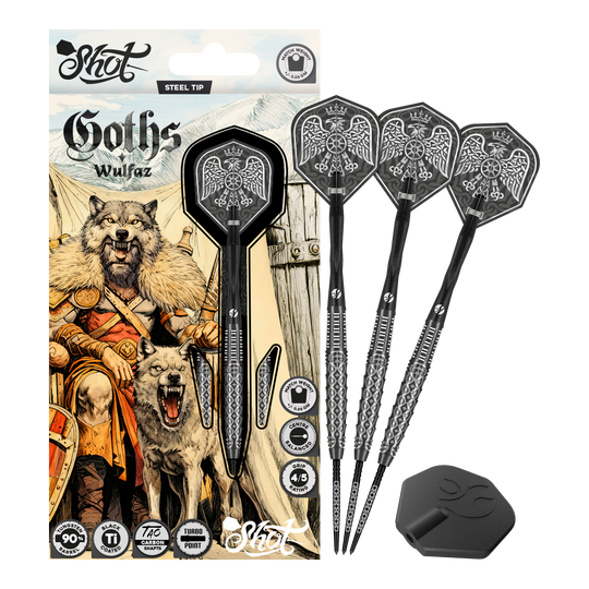 Shot Goths Wulfaz Turbo Point Steel Darts - 23g Shot Goths Wulfaz Turbo Point Steel Darts - 23g