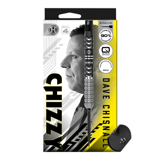 Harrows Dave Chisnall Chizzy Series 4 Quick Point Steeldarts Das Bild stellt die Harrows Dave Chisnall Chizzy Series 4 Quick Point Steeldarts dar. Diese Steeldarts sind auf maximale Leistung und Genauigkeit ausgelegt.
