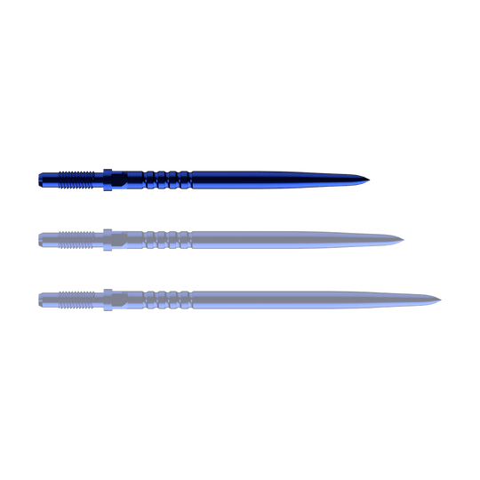 Bulls NL Convertible Point Dart Tips - Ringed Grip - Blue Das Bild zeigt einen RingedGrip Convertible Point in Blau mit 32mm Länge. Es ist ein Ersatz für Dartpfeile.