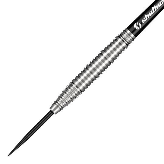 Hier sehen Sie die Shot Badlands Krush Steeldarts. Das Produkt bietet Steeldarts in auffälligem Look.