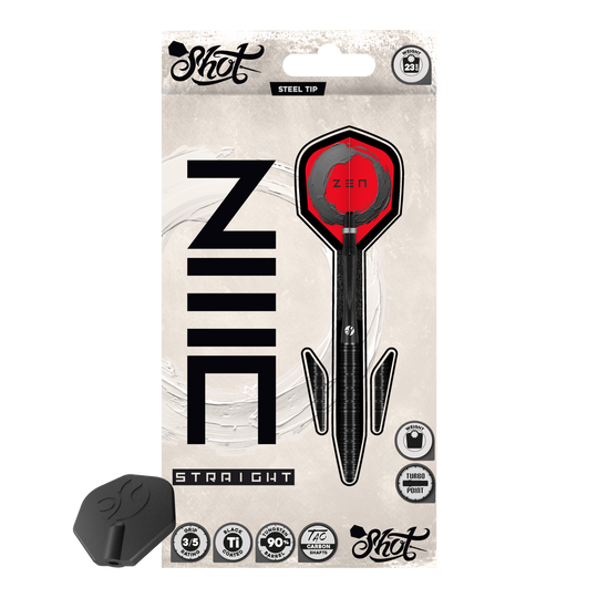 Shot ZEN Straight Turbo Point Steel Darts - 23g