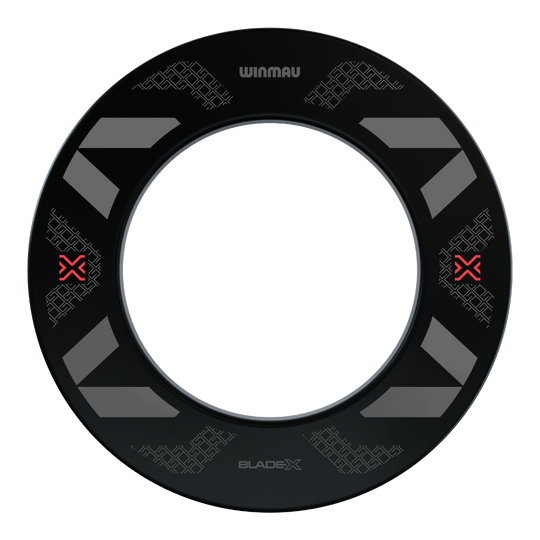 Hier ist das Produkt Winmau Blade X Dartboard Surround abgebildet. Die Umrandung schützt den Bereich um das Dartboard vor Abprallern.