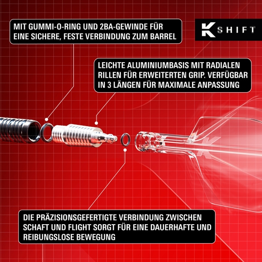 Target K-Shift No2 Standard Flights - White Zu sehen sind die Target K-Shift No2 Standard Flights in Weiß. Das Bild stellt die Struktur und Gestaltung der weißen Flights dar.