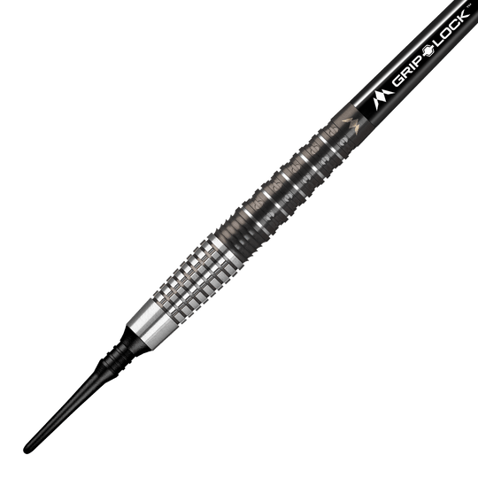 Mission Makara M2 soft darts - 20g Dies ist der Mission Makara M2 Softdart mit einem Gewicht von 20g. Der Dartpfeil hat ein silber-schwarzes Design mit strukturiertem Griffbereich und einer schwarzen Kunststoffspitze.