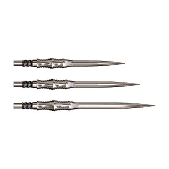 Harrows Quick Point Apex Spire Elite Series Dartspitzen - Silber Das Bild zeigt Harrows Quick Point Apex Spire Elite Series Dartspitzen in Silber. Die Spitze wird einzeln präsentiert.