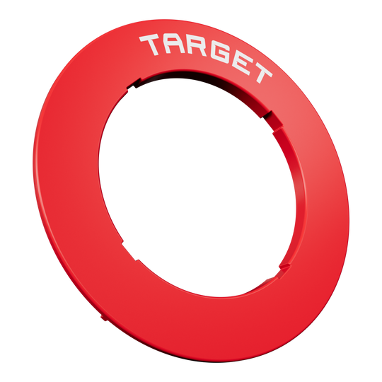 Das Bild zeigt eine rote Dartboard-Umrandung. Die Oberfläche ist glatt und gleichmäßig.