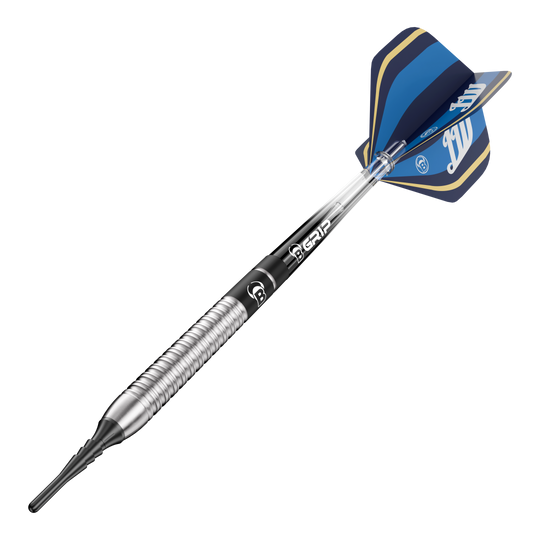 Bulls Leon Weber soft darts - 22g Das Bild stellt Bulls Leon Weber Softdarts - 22g dar. Diese Softdarts sind ideal für ambitionierte Dartspieler.