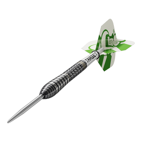 Target Charlie Manby Swiss Points steel darts Die Target Charlie Manby Swiss Points Steeldarts sind auf diesem Bild zu sehen. Sie sind speziell für das Steeldartspiel entwickelt.