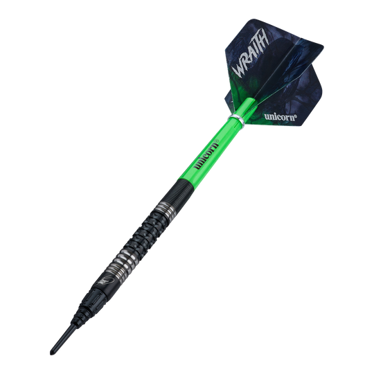 Unicorn Wraith James Wade Soft Darts - 19g Die Unicorn Wraith James Wade Softdarts - 19g sind auf dem Bild dargestellt. Diese Darts sind ein offizielles James Wade Modell.