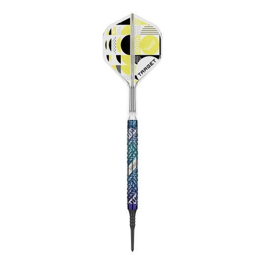 Target Luke Littler Edge Soft Darts - 19g Das Bild zeigt die Target Luke Littler Edge Softdarts - 19g. Diese Softdarts sind für präzises und professionelles Dartspiel konzipiert.