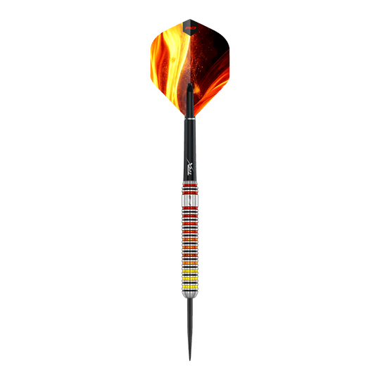 Red Dragon Furnace Steel Darts Das Bild zeigt einen Red Dragon Furnace Steeldart. Der Pfeil ist für das klassische Steeldartspiel hergestellt.