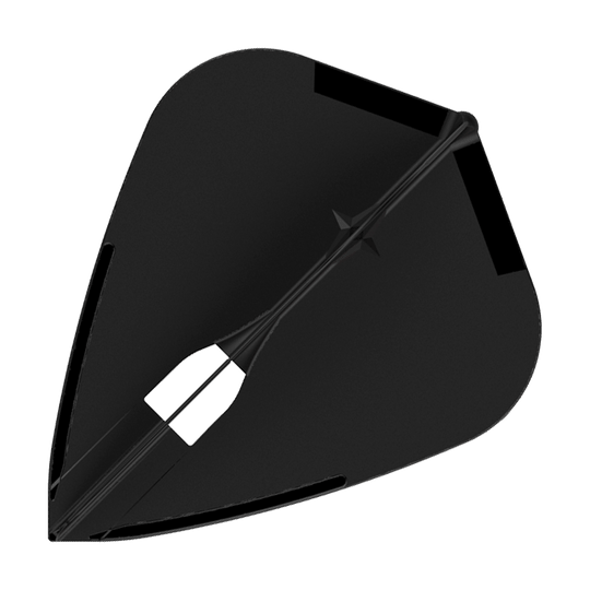 L-Style Champagne L4PRO Kite Flights Dies ist ein schwarzes Dartflight in Kiteshape-Form. Das Flight hat ein schlichtes, einfarbiges Design ohne Aufdruck.