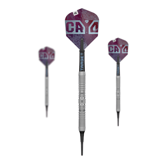 Target Cryo 12 Softdarts Das Bild zeigt ein Set der Target Cryo 12 Softdarts. Die Verpackung mit mehreren Darts ist sichtbar.