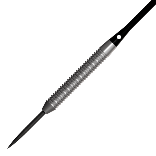 Bulls NL Lightning Orange Steel Darts Das Bild zeigt einen Bulls NL Lightning Orange Steeldart. Der Dart hat eine metallische, gerillte Oberfläche und eine scharfe Spitze.
