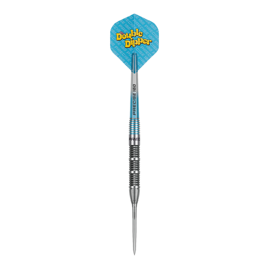 Precise 180 Bela Schugmann Double Dipper V1 steel darts Dies ist ein Bild der Precise 180 Bela Schugmann Double Dipper V1 Steeldarts. Die Steeldarts sind für präzises Dartspiel gestaltet.
