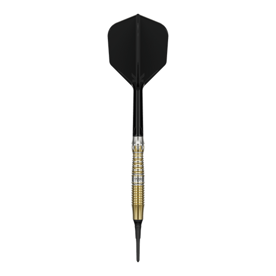 Target Black Marque Enzo Soft Darts - 18g Target Black Marque Enzo Softdarts - 18g werden gezeigt. Diese 18-Gramm-Darts sind elegant und für Softdart-Wettkämpfe geeignet.