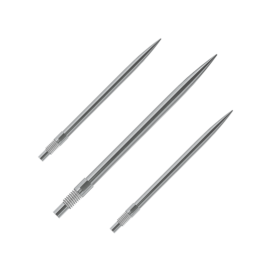 Harrows Quick Point Dart Tips - Silver Das Bild zeigt vermutlich ein Set silberner Dartspitzen von Harrows, 40mm lang. Der Dateiname lautet 'QP23950_Harrows_QuickPoint_Dartspitzen_Silber_40mm_1Set'.