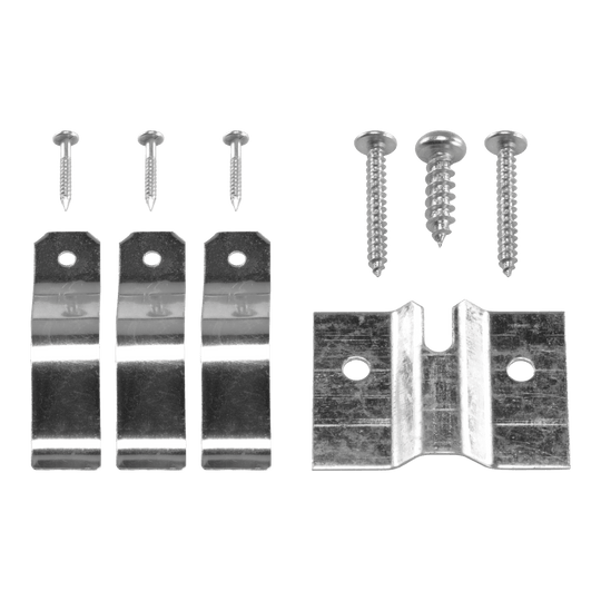 Winmau dartboard fixing kit wall hanging Ein Befestigungsset für eine Dartscheibe ist abgebildet. Das Produkt ist für die Wandmontage geeignet.