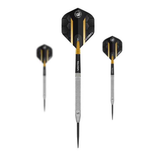 Dies ist ein Set der Winmau Team 360 Jack Nankervis Steeldarts - 24g. Die Abbildung zeigt das komplette Dart-Set.