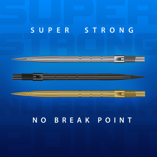 Harrows Quick Point Micro Ridge Dart Tips - Black Abgebildet sind Harrows Quick Point Micro Ridge Dartspitzen in Schwarz. Die Oberfläche ist mit feinen Rillen strukturiert.