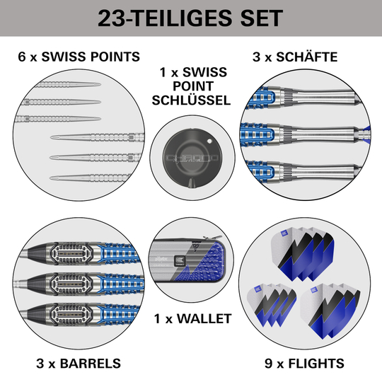 Target Phil Taylor Power X Chrono Swiss Points steel darts Abgebildet sind die Target Phil Taylor Power X Chrono Swiss Points Steeldarts. Das Produkt eignet sich ideal für Dartliebhaber.