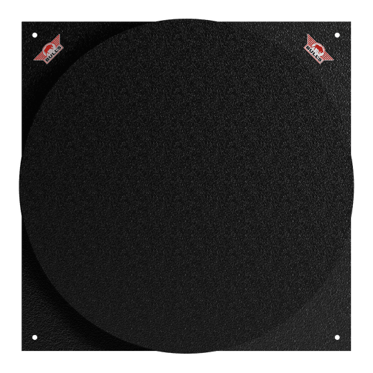 Bulls NL Dartboard Silencer Das Bild zeigt das Produkt "Bulls NL Dartboard Silencer". Es ist eine schwarze, runde Matte mit einer leicht strukturierten Oberfläche.