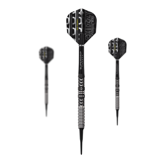 Harrow's Dave Chisnall Chizzy Series 4 soft darts Zu sehen ist das Set der Harrows Dave Chisnall Chizzy Series 4 Softdarts. Das Produkt ist für Dartspieler geeignet, die Softdarts bevorzugen.