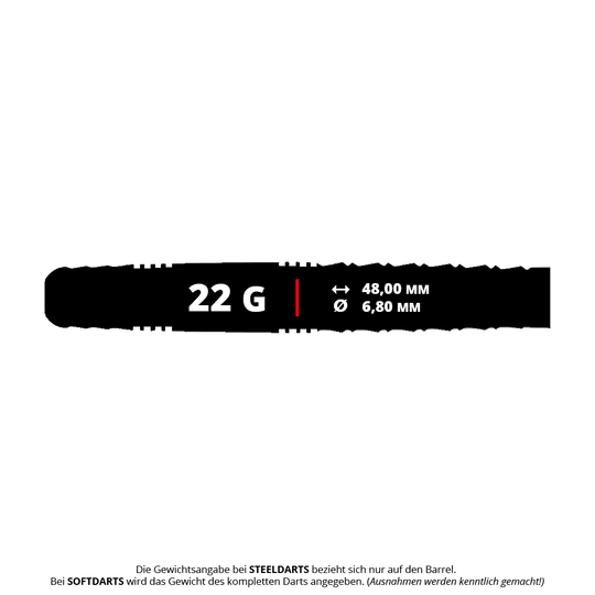Caliburn Wolfpack W6 steel darts - 22g Abgebildet ist der Caliburn Wolfpack W6 Steeldart mit 22g Gewicht. Dieser Dart zeichnet sich durch sein modernes Design und hochwertige Verarbeitung aus.