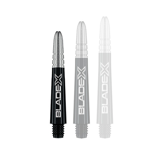 Winmau Vecta Blade X Shafts - Black Bild von Winmau Vecta Blade X Shafts in Schwarz mit 34mm Länge. Die Dartschäfte sind schlank und modern gestaltet.