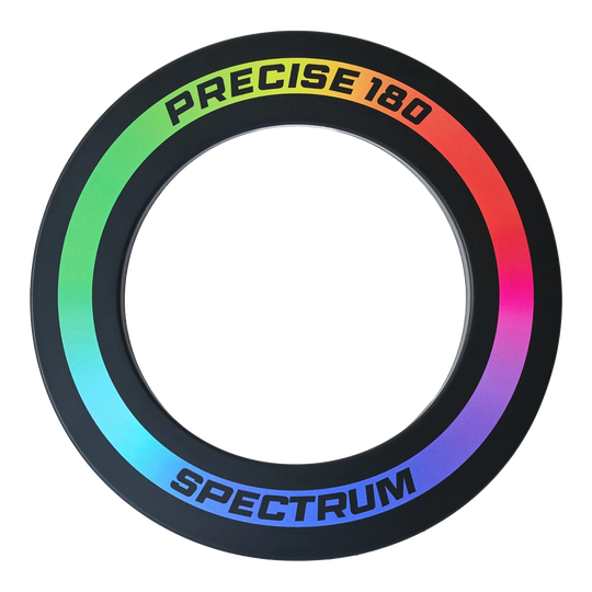 Das Bild zeigt den Precise 180 Spectrum Dartboard Surround. Die Umrandung dient als Schutz und Dekoration für das Dartboard.