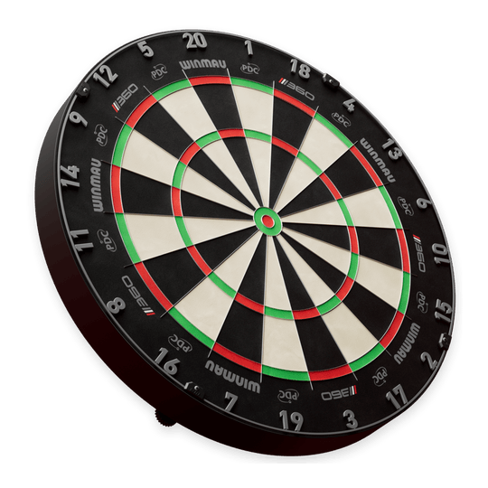 Winmau Blade 6 Triple Core 360 steel dartboard Zu sehen ist ein Dartboard aus der Nähe. Die Datei heißt '3060_Winmau_Blade_360_Steeldartboard_2b'.